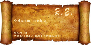 Roheim Endre névjegykártya