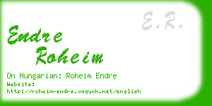endre roheim business card
